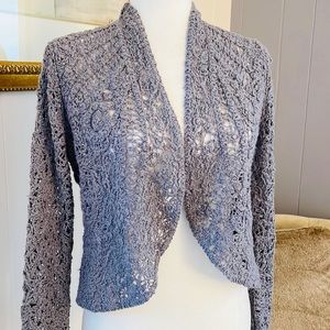 Ángel of the North open front crochet cardigan